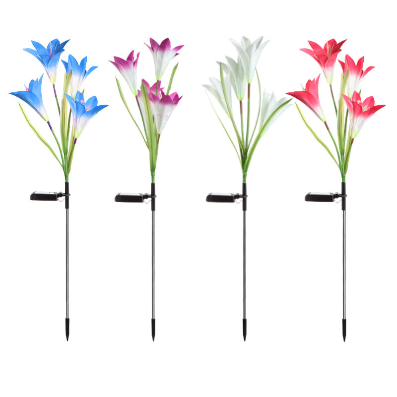 Outdoor Solar Light Waterproof Simulation Lily Light LED Courtyard Decoration Lawn Light Villa Garden Night Light