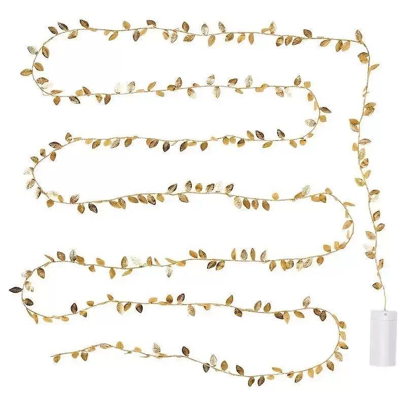 Simulation Gold Leaf Light String Christmas Rattan Light