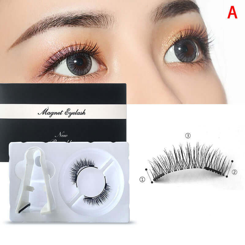 6D magnet eyelashes magnetic glue-free false eyelashes................
