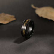 Wide 8mm black unisex tungsten steel ring