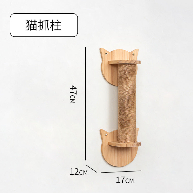 Cat Climbing Frame Wall Type Solid Wood Wall-Mounted Cat Climbing Frame Wall-Mounted Cat Nest Platform