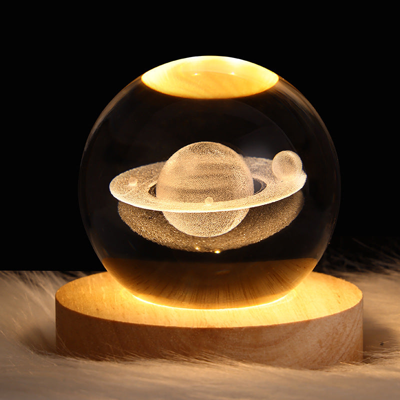 USB luminous moon galaxy crystal ball