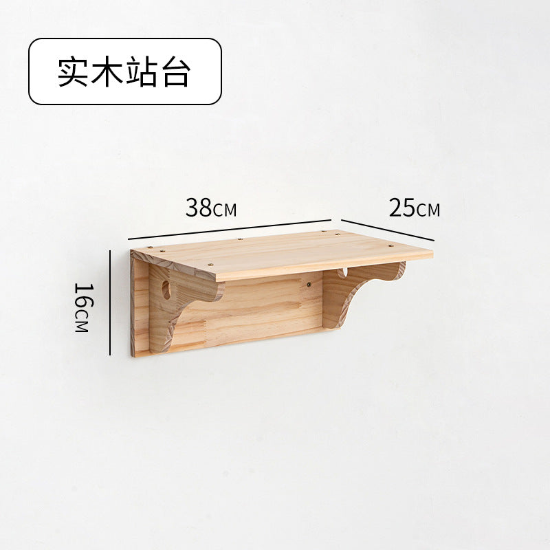 Cat Climbing Frame Wall Type Solid Wood Wall-Mounted Cat Climbing Frame Wall-Mounted Cat Nest Platform