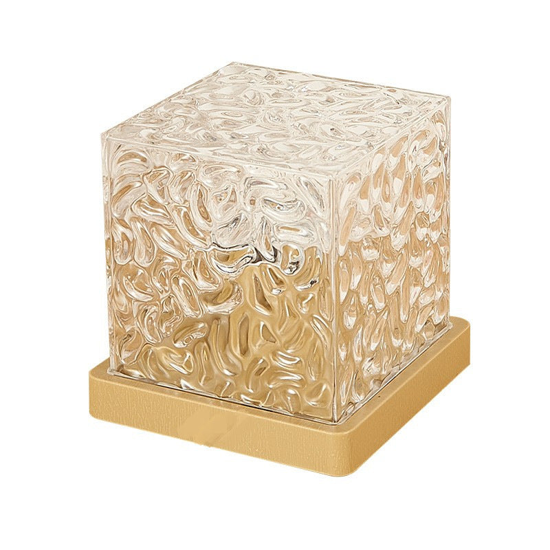 Cross-border dynamic light and shadow atmosphere lamp imitating log rotating water pattern lamp flame night light