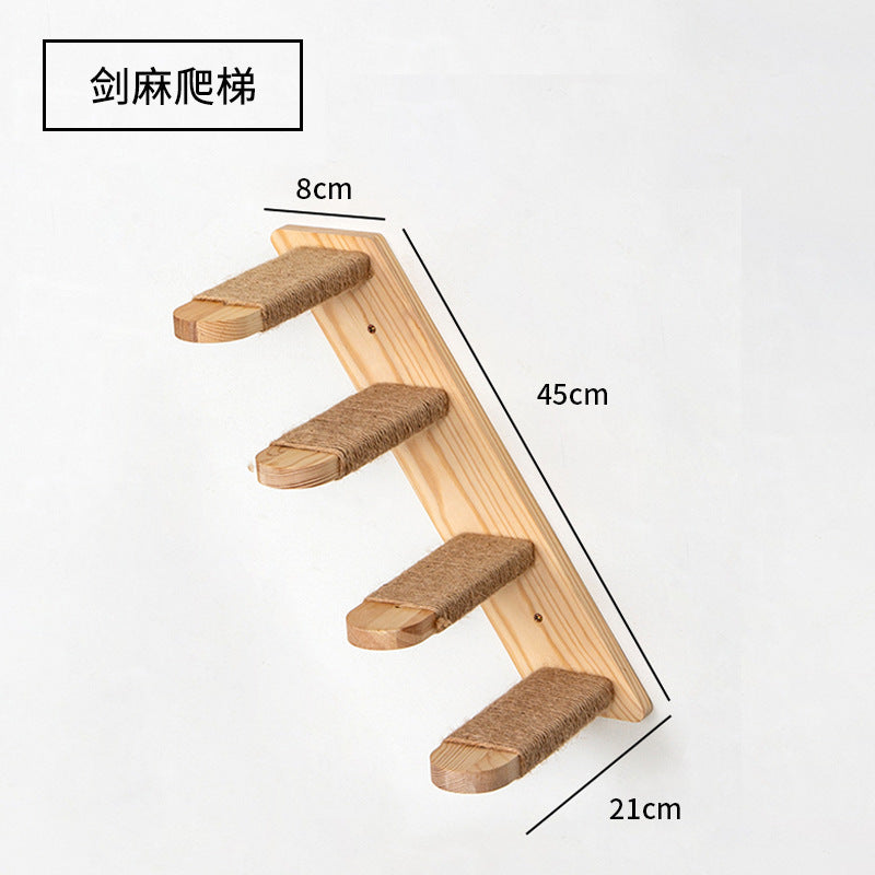 Cat Climbing Frame Wall Type Solid Wood Wall-Mounted Cat Climbing Frame Wall-Mounted Cat Nest Platform