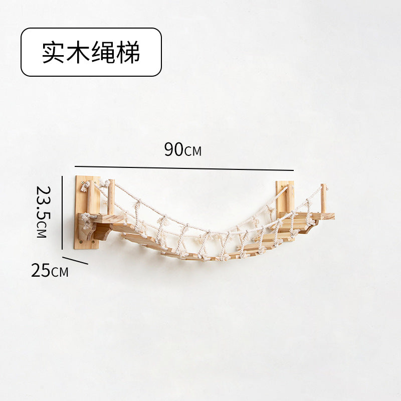 Cat Climbing Frame Wall Type Solid Wood Wall-Mounted Cat Climbing Frame Wall-Mounted Cat Nest Platform