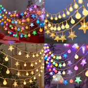 LED Star String Lights - Waterproof Christmas Camping Lights