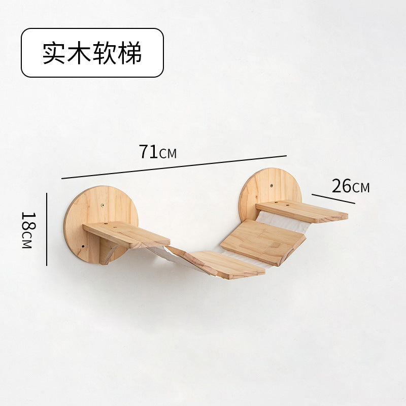 Cat Climbing Frame Wall Type Solid Wood Wall-Mounted Cat Climbing Frame Wall-Mounted Cat Nest Platform