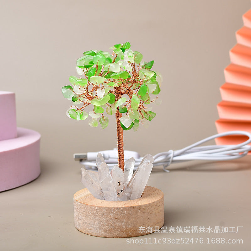 White light night light table lamp fortune tree decorative lamp