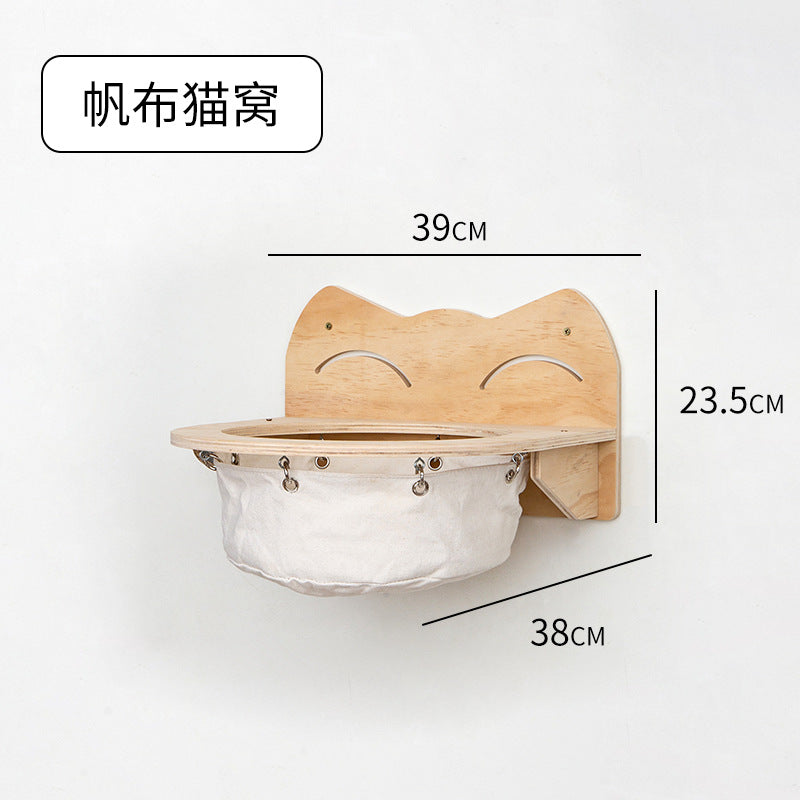 Cat Climbing Frame Wall Type Solid Wood Wall-Mounted Cat Climbing Frame Wall-Mounted Cat Nest Platform