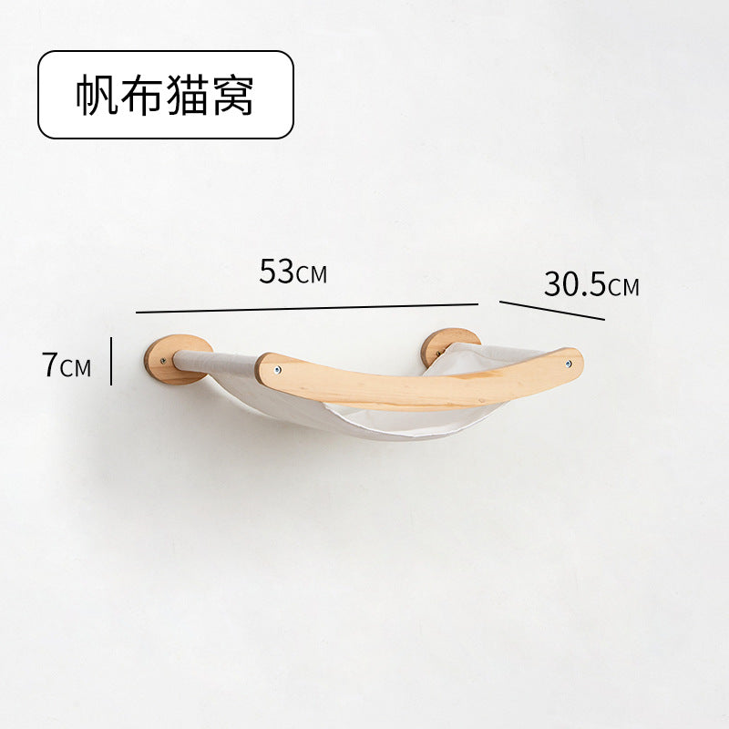 Cat Climbing Frame Wall Type Solid Wood Wall-Mounted Cat Climbing Frame Wall-Mounted Cat Nest Platform