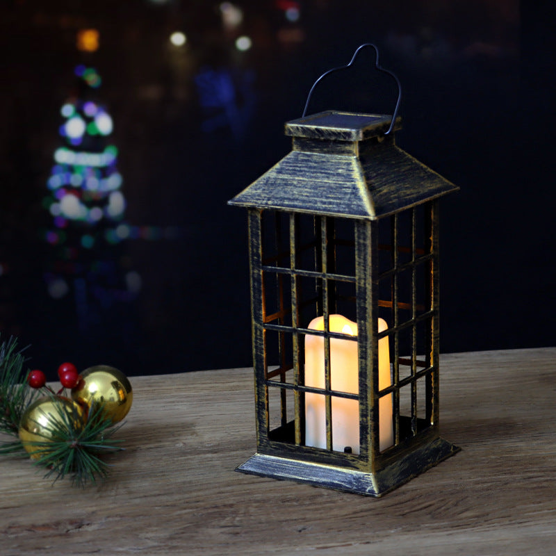 Solar Wind Lantern Hollow Palace Lantern Outdoor Garden Christmas Decoration LED