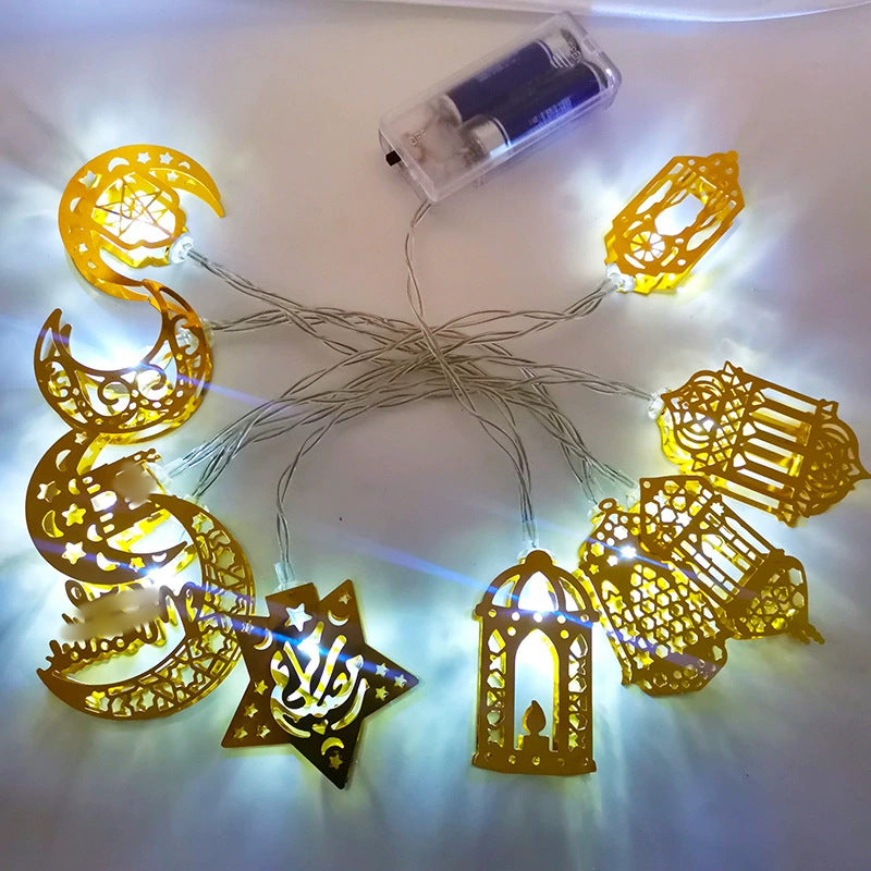 Golden Light String LED Iron Moon Star Decorative Light
