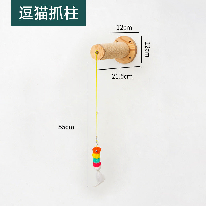 Cat Climbing Frame Wall Type Solid Wood Wall-Mounted Cat Climbing Frame Wall-Mounted Cat Nest Platform
