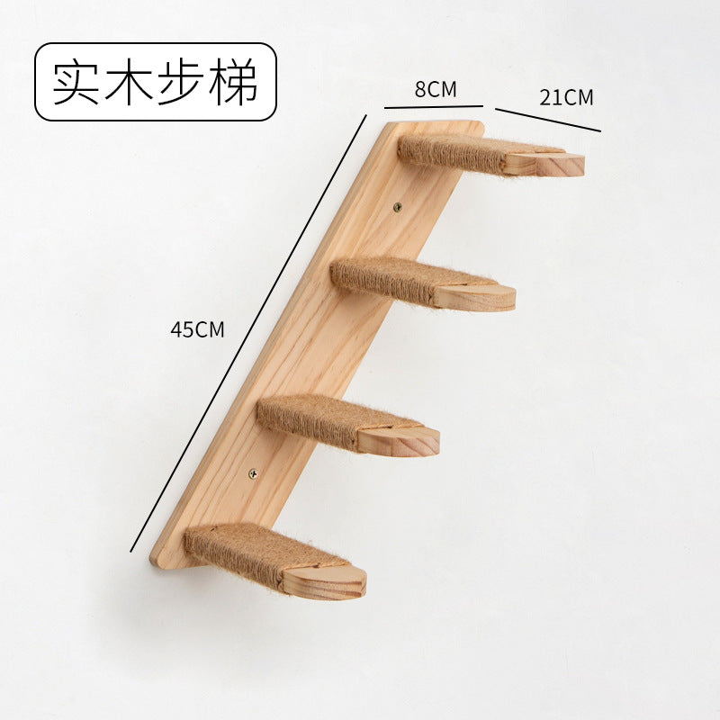 Cat Climbing Frame Wall Type Solid Wood Wall-Mounted Cat Climbing Frame Wall-Mounted Cat Nest Platform