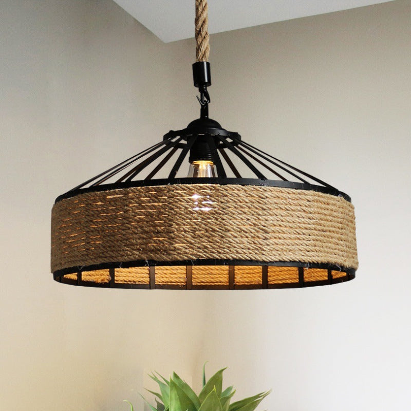 Country Hemp Rope Retro Industrial Style Chandelier