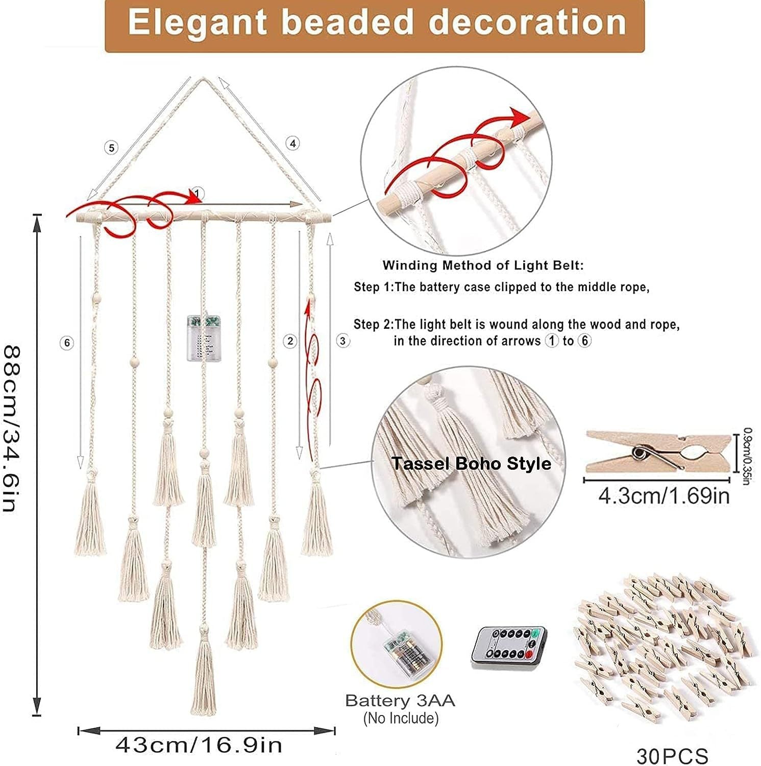 creative photo decoration braided cotton rope decoration storage ornaments