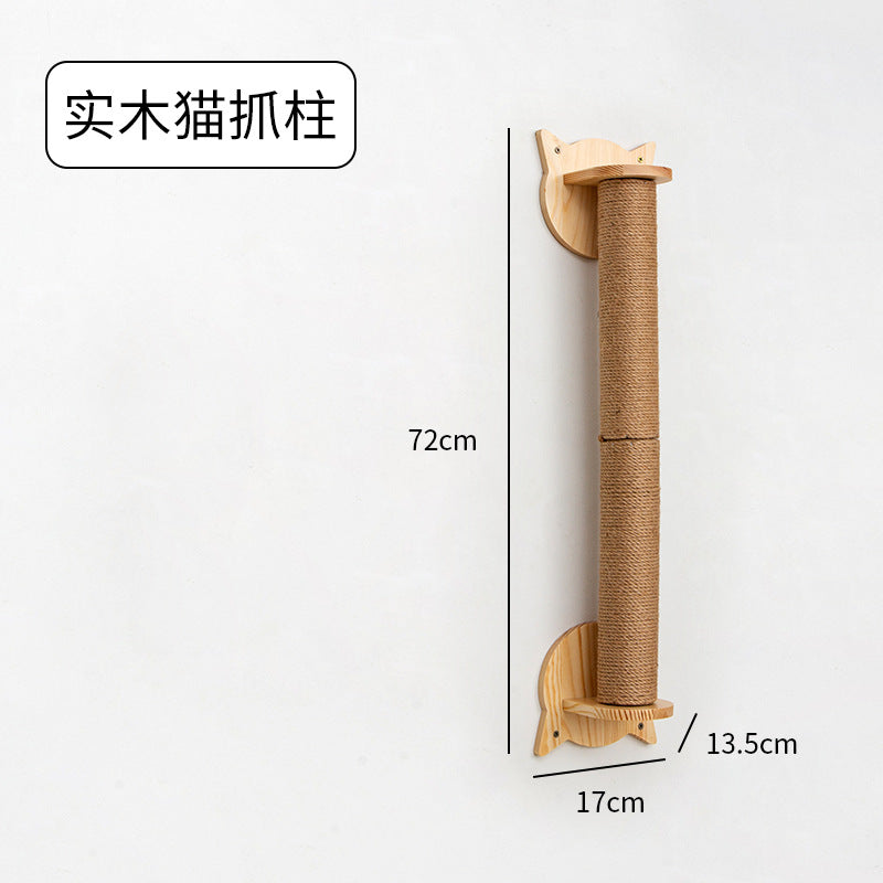 Cat Climbing Frame Wall Type Solid Wood Wall-Mounted Cat Climbing Frame Wall-Mounted Cat Nest Platform