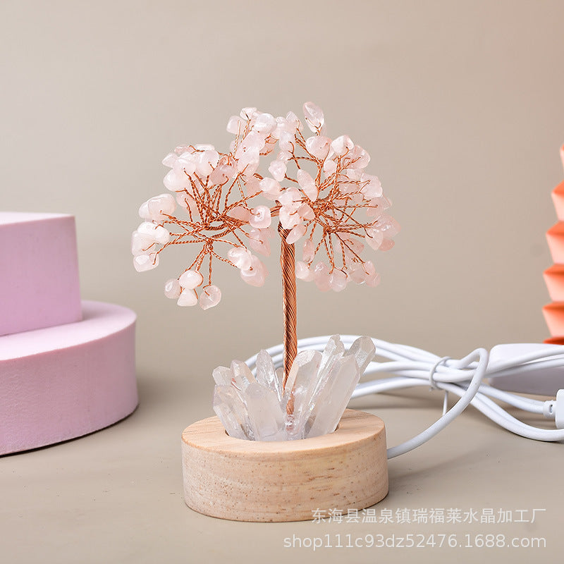 White light night light table lamp fortune tree decorative lamp