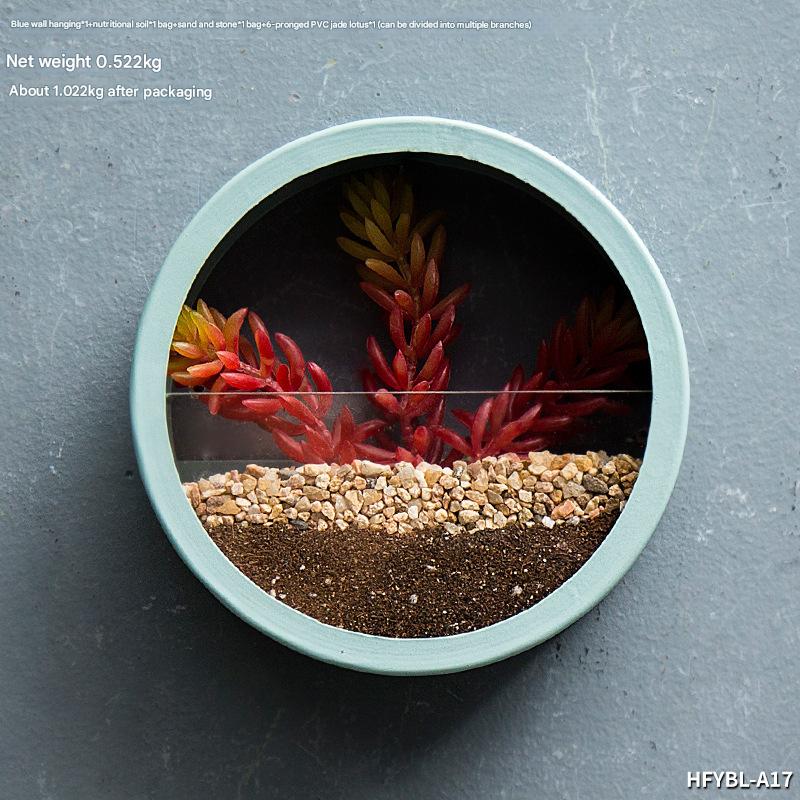 Round Iron Wall-Mounted Flower Pot for Home Decoration