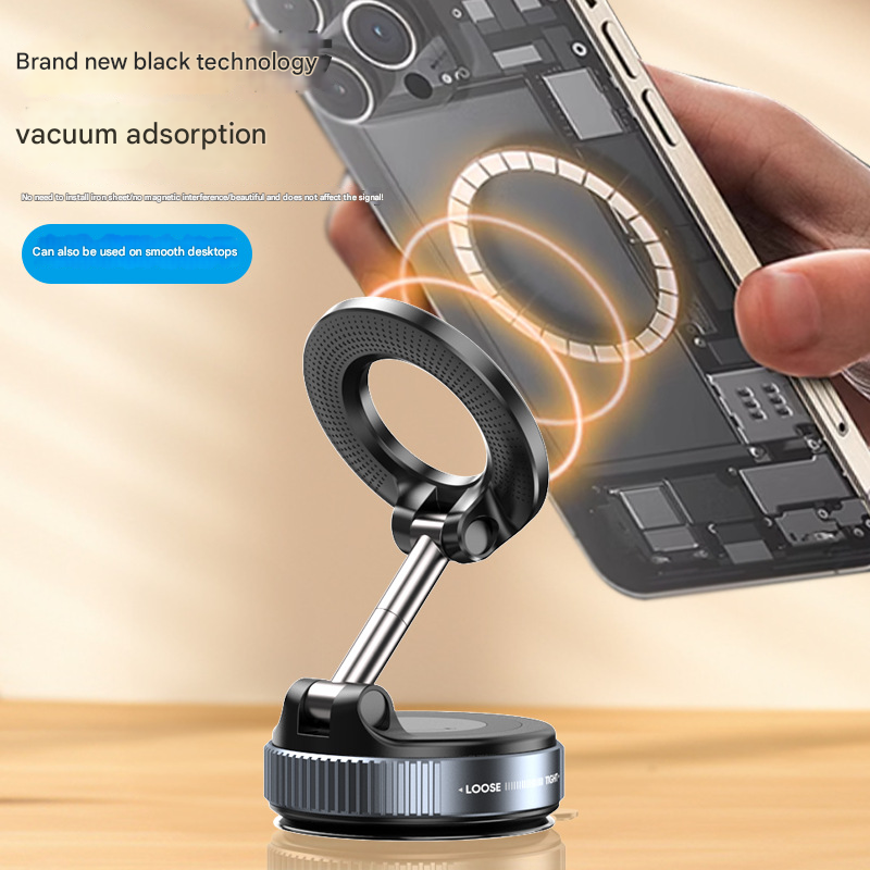 Magnetic Car Phone Holder - 360° Rotating Vacuum Dashboard Mount