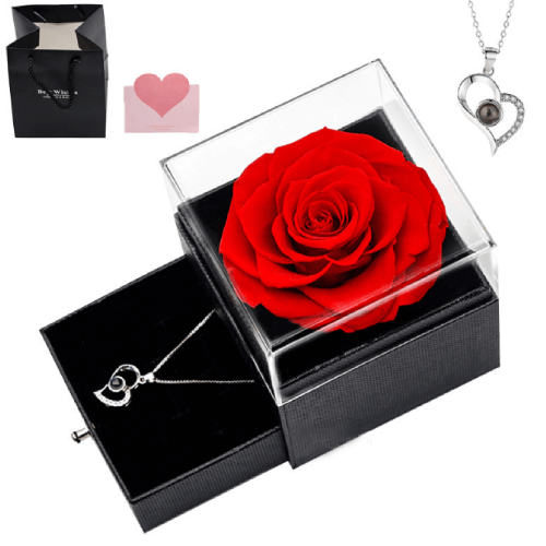 heart shaped necklace with gift box